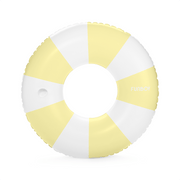Classic Pool Ring. Yellow  & White Stripe Tube Float